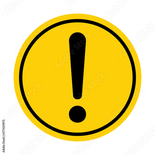 Hazard warning, warn symbol vector icon flat sign symbol with exclamation mark isolated on white background