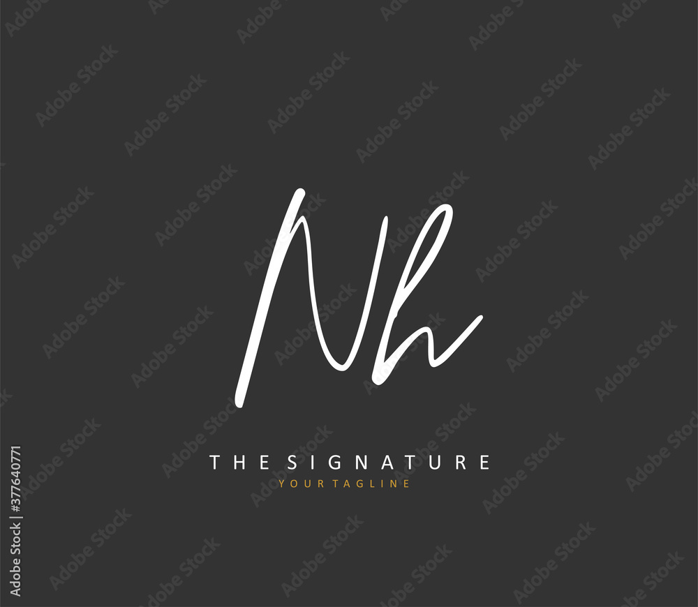 N H NH Initial letter handwriting and signature logo. A concept handwriting initial logo with template element. N H NH Initial letter handwriting and signature logo. A concept handwriting initial logo with template element.