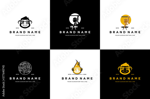 collection of monkey logo design vector