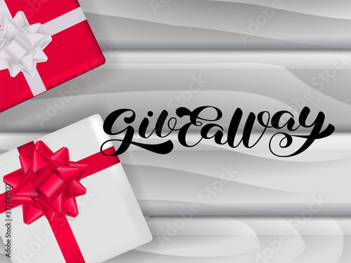 Giveaway brush lettering. Vector stock illustration for poster or banner