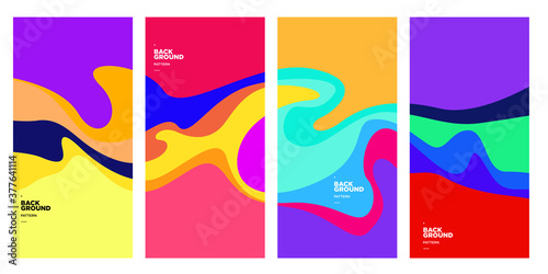 Vector colorful curvy liquid background for banner and social media story