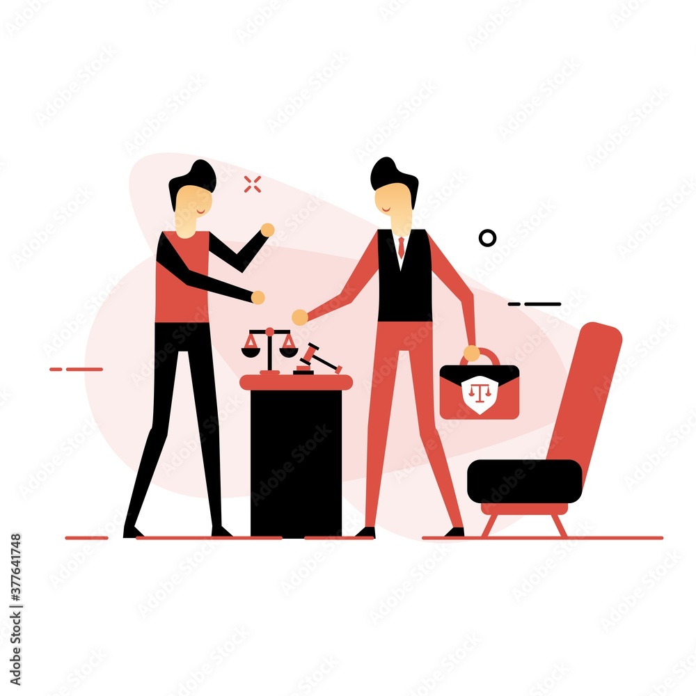 Consultation with a lawyer illustration Consultation with a lawyer illustration