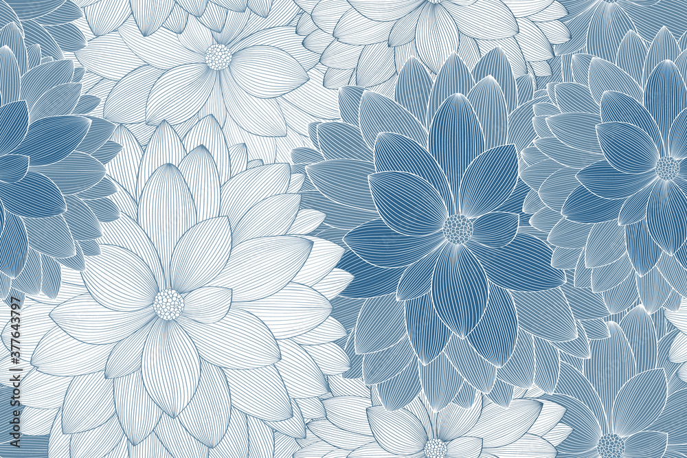 Seamless pattern with dahlia flowers. Abstract background. Seamless pattern with dahlia flowers. Abstract background.