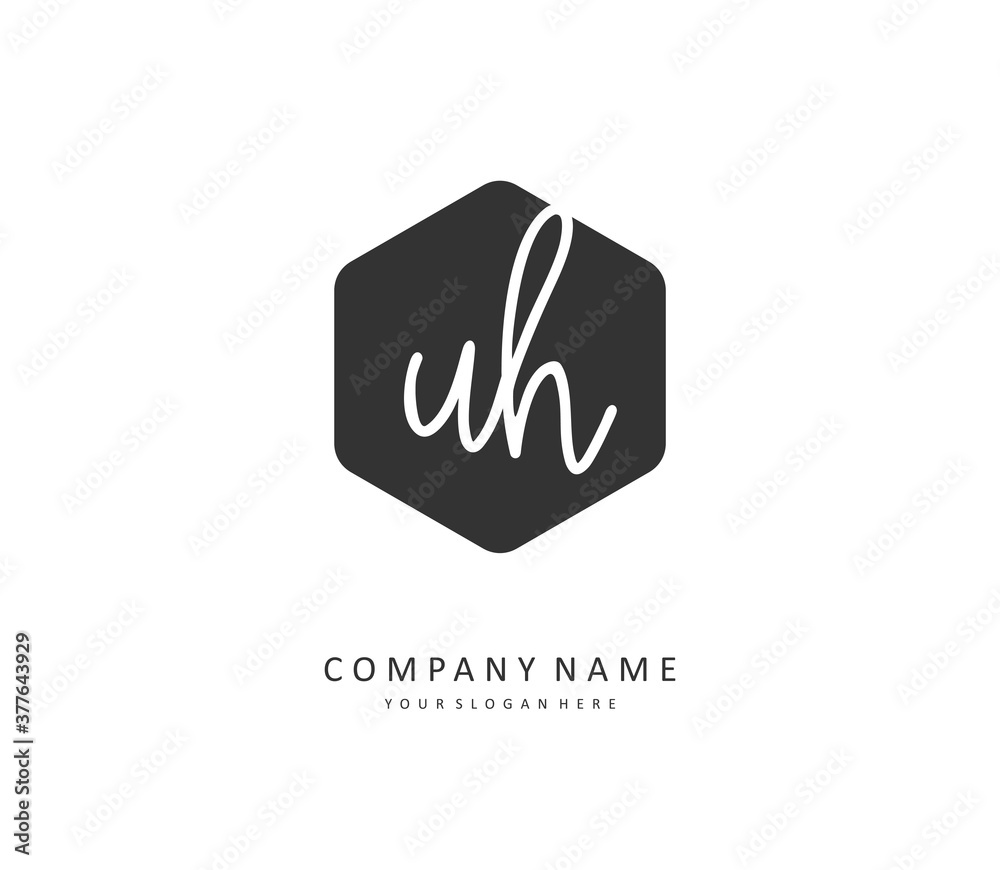 U H UH Initial letter handwriting and signature logo. A concept handwriting initial logo with template element. U H UH Initial letter handwriting and signature logo. A concept handwriting initial logo with template element.