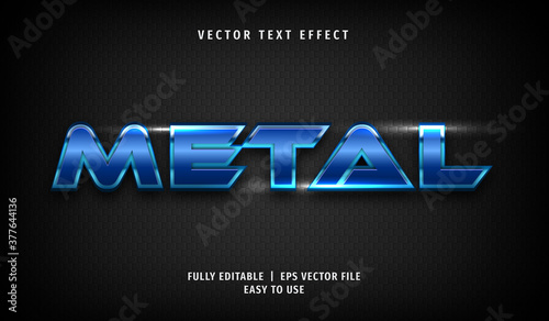 3D Blue Metal Text effect, Editable Text Style	