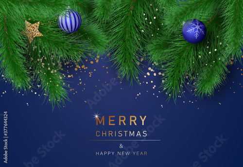 Christmas background. Merry Christmas card vector Illustration.