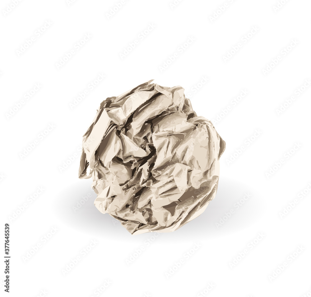 Crumpled Paper Ball Isolated on White background