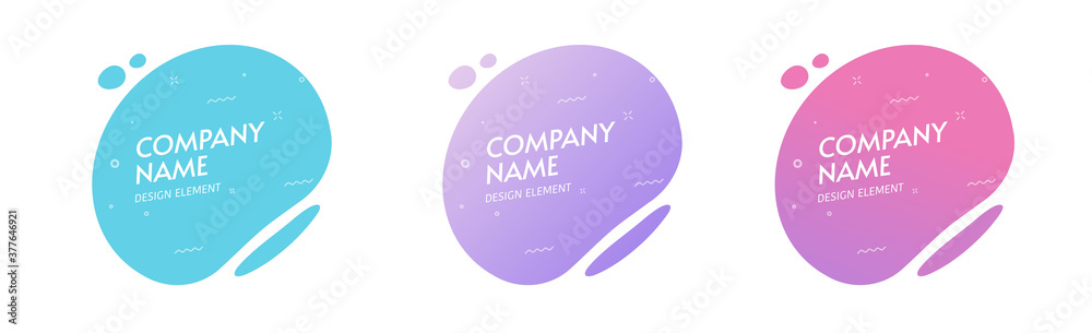 Obraz premium Fluid liquid shape abstract element design vector template background for flyer or brochure modern clipart blue violet purple colorful backdrop