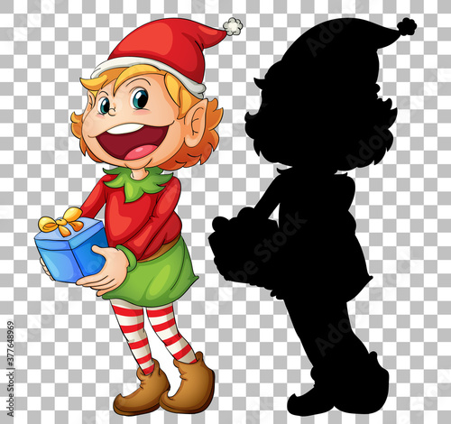 Elf holding present box