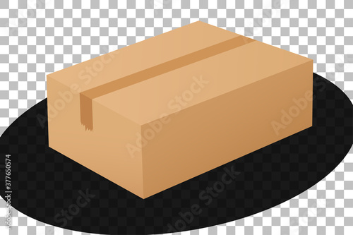 Cardboard box closed isolated cartoon style