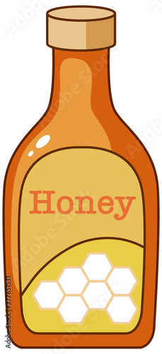 A bottle of honey cartoon