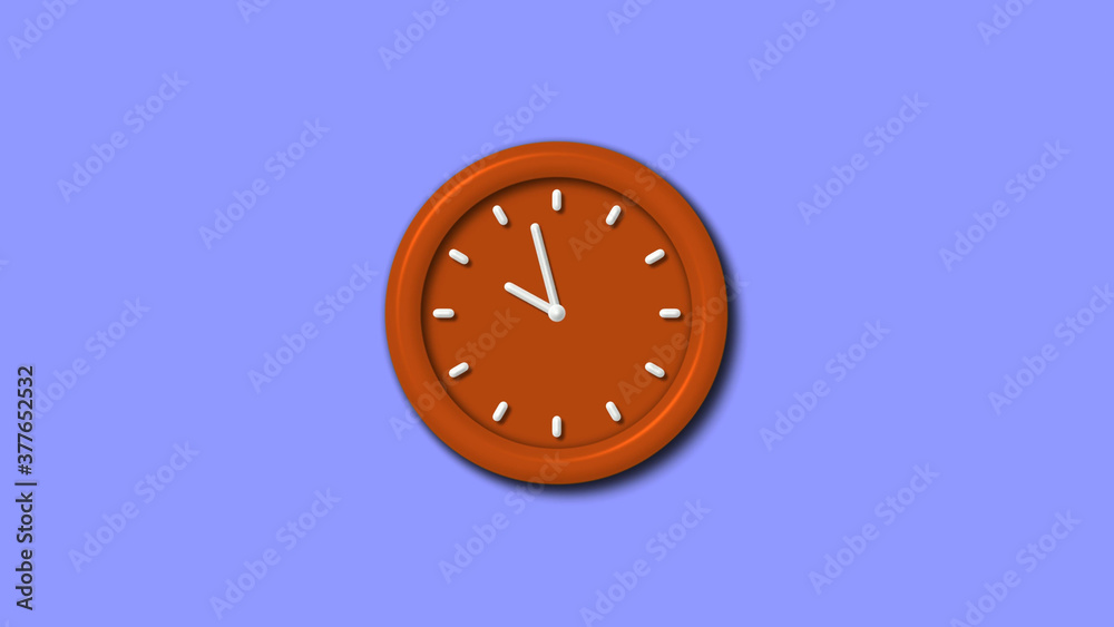 Amazing brown color 3d wall clock on purple light background,clock Amazing brown color 3d wall clock on purple light background,clock