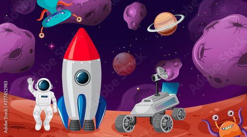 Astronaut in space scene