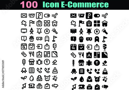 100 Icon E-Commerce for any purposes website mobile app presentation