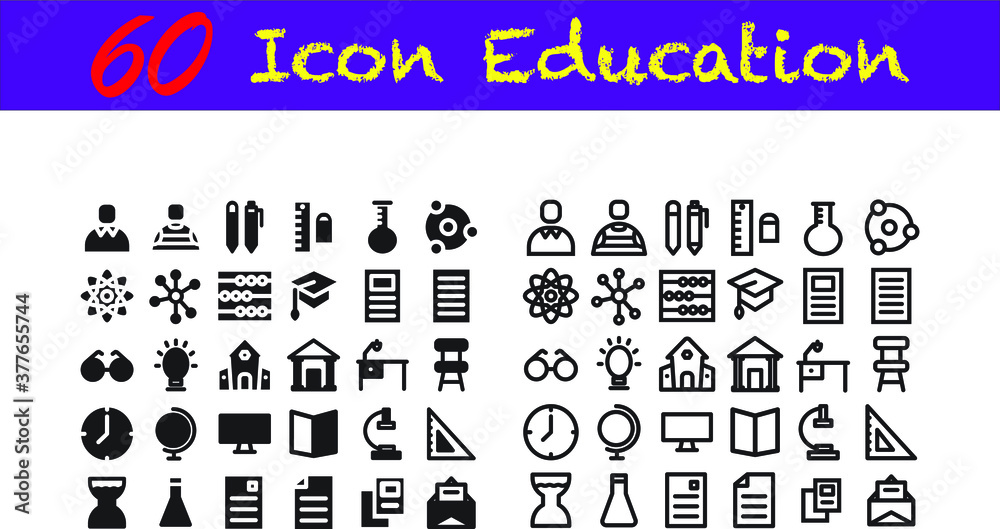 60 Icon School and Education for any purposes website mobile app presentation
