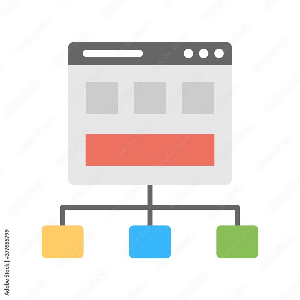 Website wireframe layout icon - flat vector illustration.
