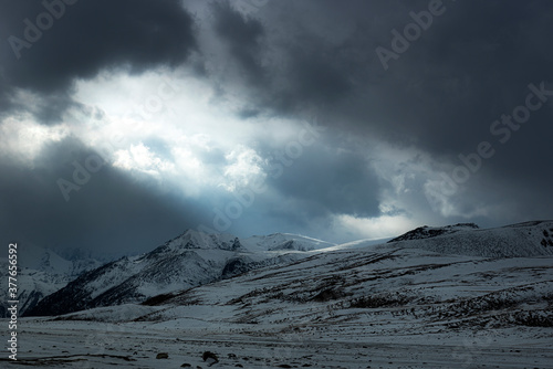 khunjarab pass in winter , gojal gilgit baltistan , Pakistan  photo