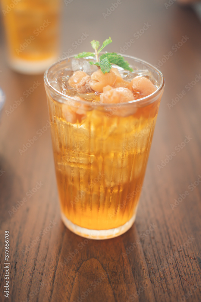 Longan juice in glass for refresh beverage Longan juice in glass for refresh beverage