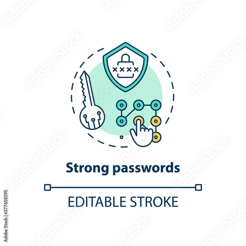 Strong passwords concept icon