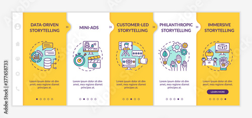Brand storytelling onboarding vector template