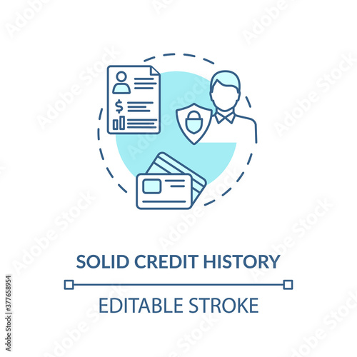 Solid credit history concept icon