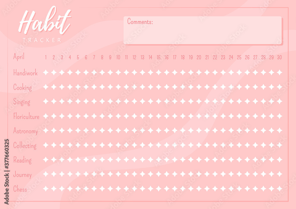 Habit tracker creative planner page design Habit tracker creative planner page design