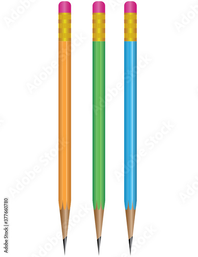 pencils isolated on white background