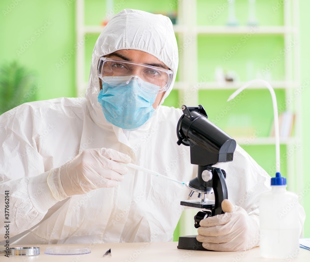 Chemist working in the lab on new experiment Chemist working in the lab on new experiment