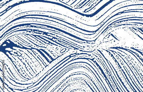 Grunge texture. Distress indigo rough trace. Ecsta
