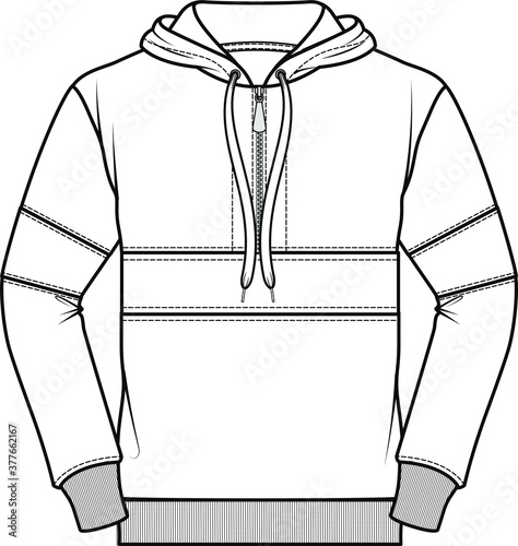 SWEATSHIRT, Hooded sweat jacket with zipper. Hoodie Mockup template.