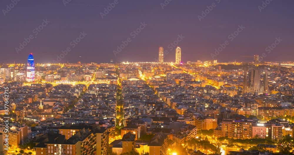 Timelapse of Barcelona seen from the Turó de la Rovira or Bunkers del Carmel. Timelapse of Barcelona seen from the Turó de la Rovira or Bunkers del Carmel.