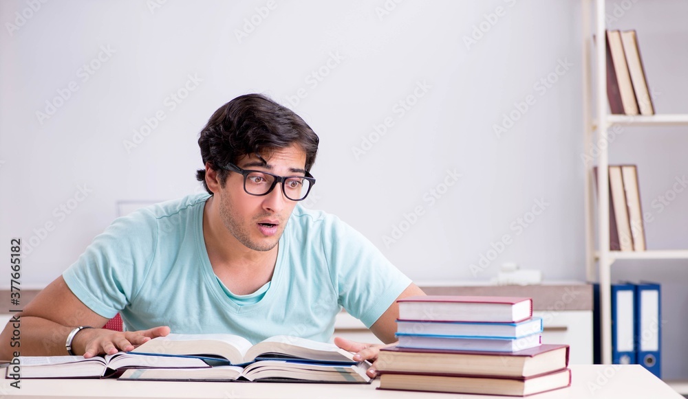 Young handsome student preparing for school exams Young handsome student preparing for school exams