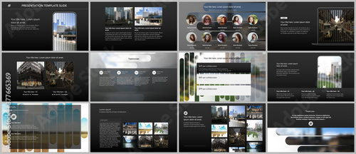 Vector templates for website design, presentations, portfolio. Templates for presentation slides, flyer, leaflet, brochure, report. Background template with lines, photo place for business design.