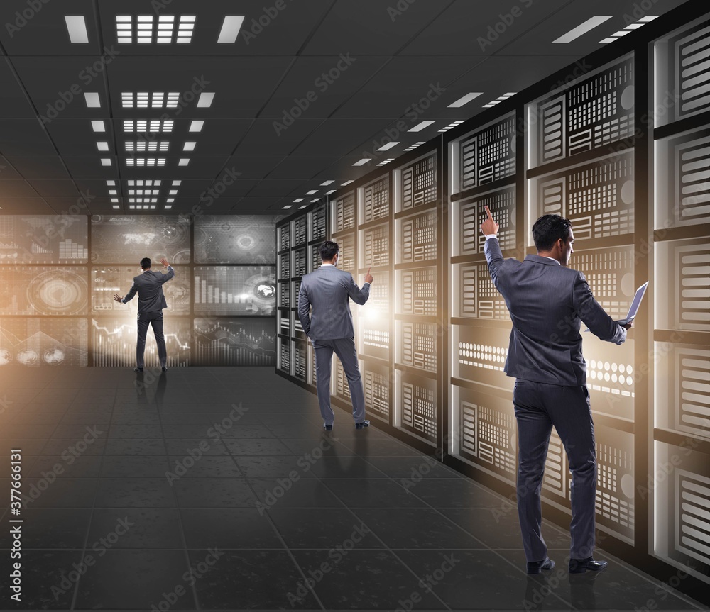 Fototapeta premium The concept of big data management with businessman