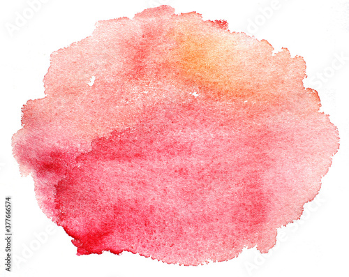 Watercolor red background. Watercolor texture with orange  abstract.