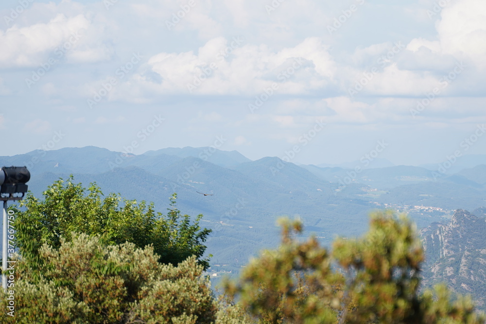 Mountans in Sanctuary of Queralt in Berga. Barcelona. Catalonia,Spain. 