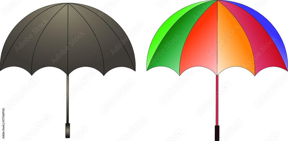 Obraz premium set of colorful umbrella vector
