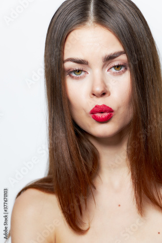 Attractive woman Pinched lips and a puzzled look