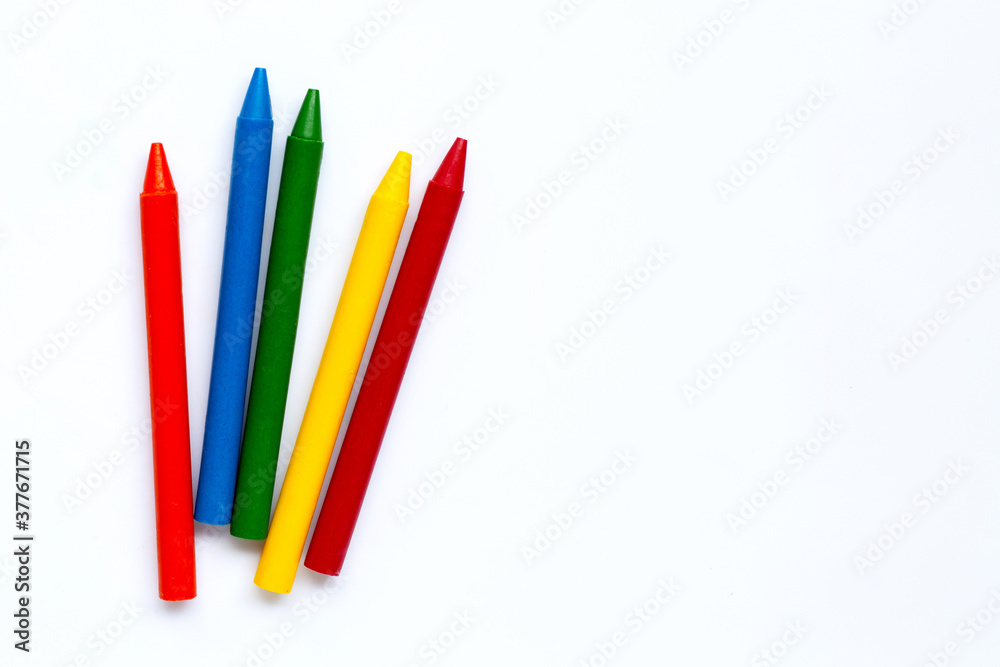 Colorful crayon on white background Colorful crayon on white background