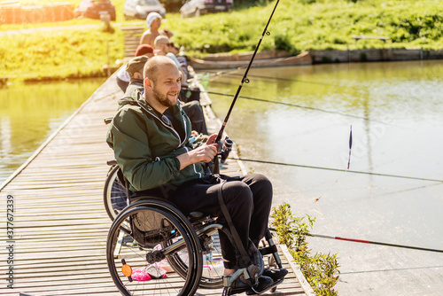 Championship in sports fishing among people with disabilities.