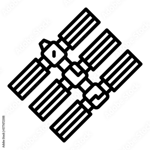 Space station base icon. Outline space station base vector icon for web design isolated on white background © ylivdesign