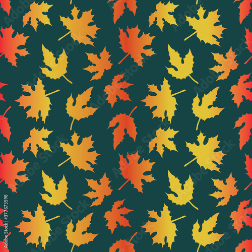 Autumn Fall Leaves Vector Seamless Pattern
