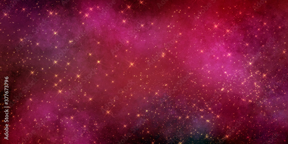 Fototapeta premium space bright red rich grunge holiday universal magic background with many stars