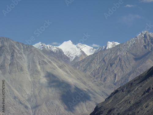 Panoramic View of Mountain Range Road In Leh – Ladakh, India.