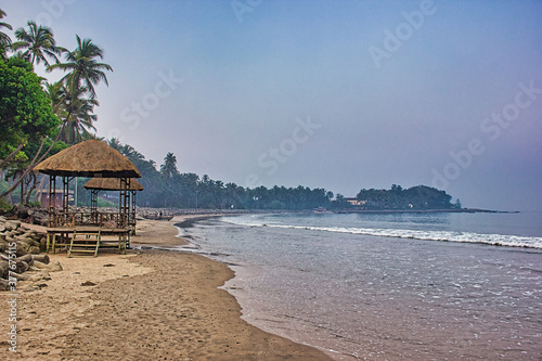 Malvan sea beach with boat  Maharashtra  India