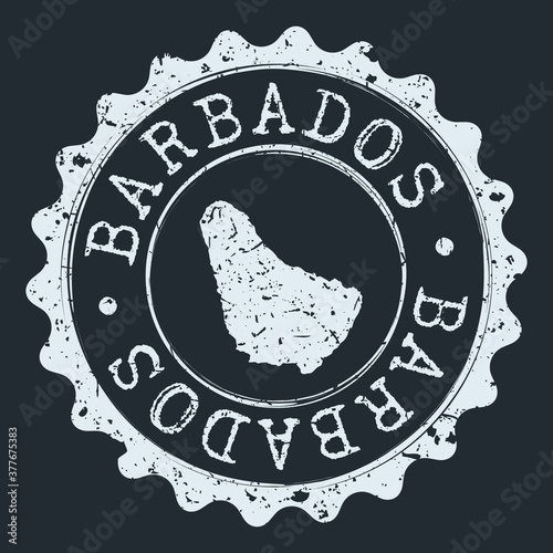 Barbados Seal. Silhouette Postal Passport Stamp. Round Vector Icon Postmark.