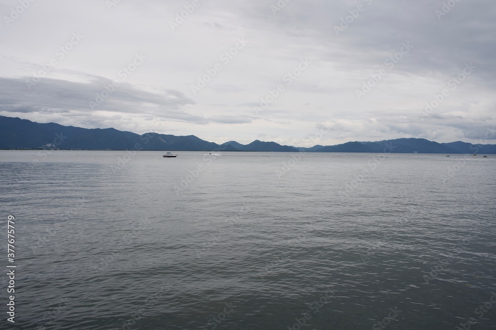 The view of Inawashiro lake in Fukushima.