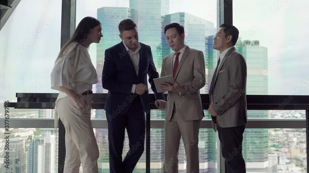 Asian and Caucasian businessmen are shaking hands to agree to a business deal.
Asian and Caucasian businessmen are shaking hands to agree to a business deal.