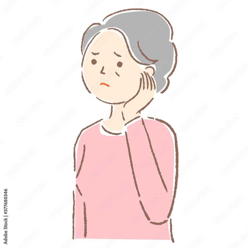 Pose illustration of an elderly woman Pose illustration of an elderly woman