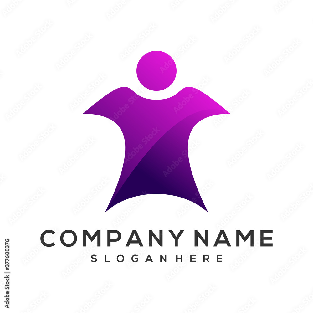 people fly vector logo template